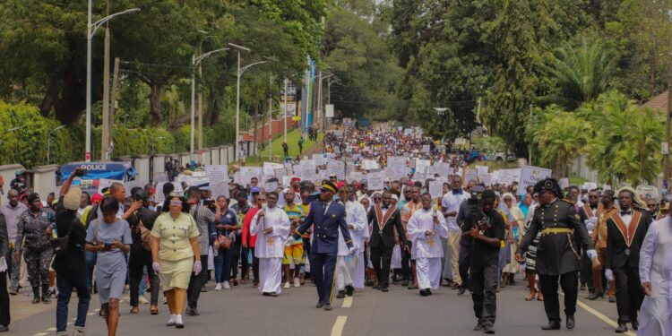 Catholic Walk against Galamsey Present Petition to Galamsey