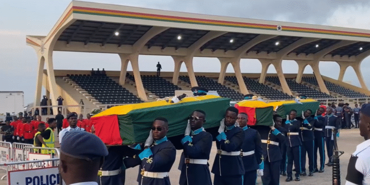 Helicopter Crash: State funeral underway for victims, six go home today