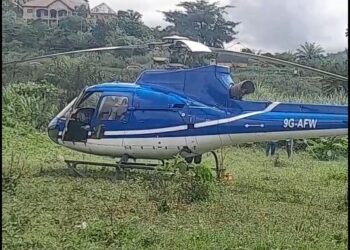 9G-AFW helicopter makes emergency landing in Nkawkaw over poor visibility
