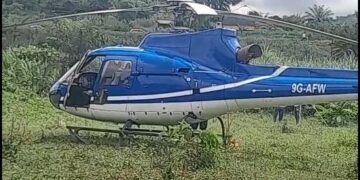 9G-AFW helicopter makes emergency landing in Nkawkaw over poor visibility