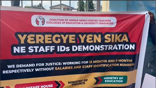 Newly posted teachers protest over 13 months of unpaid salaries