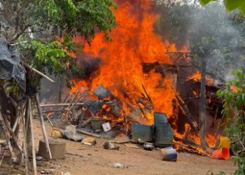 Ankobra: NAIMOS raids galamsey site, destroys over 100 illegal structures