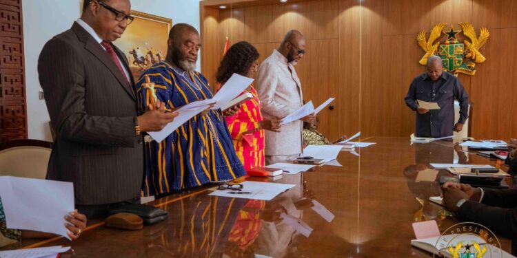 Mahama swears in National African Peer Review Mechanism Governing Council ahead of AU summit