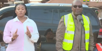 “Resetting Ghana” Tour: Mahama cuts sod for 24-hour market in Dormaa, inspects Jinijini–Sampa road