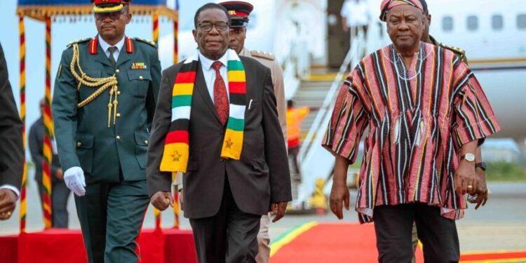 Zimbabwe President Mnangagwa begins 3-day State visit to Ghana to strengthen ties