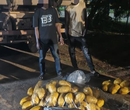 Two arrested as Tema Police seize truck carrying suspected narcotics at Afienya