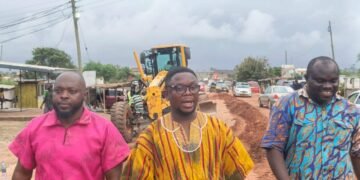 C/R: Awutu Senya East MCE inspects ongoing road rehabilitation works on Kasoa Krispol stretch