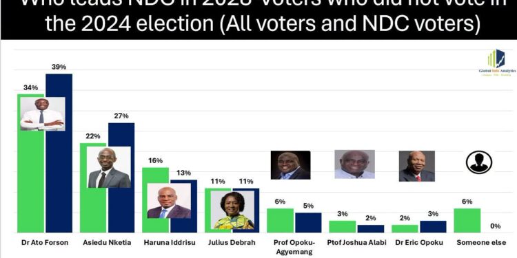 Ato Forson leads in hypothetical NDC leadership preference among non-voters- new poll suggests
