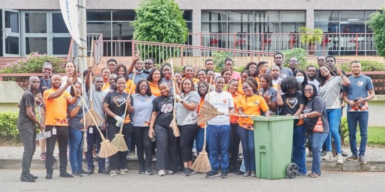 SSNIT staff join cleanup exercise in flood-affected areas