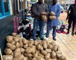 Two arrested after police intercept suspected narcotics hidden in clothing at Asawase market