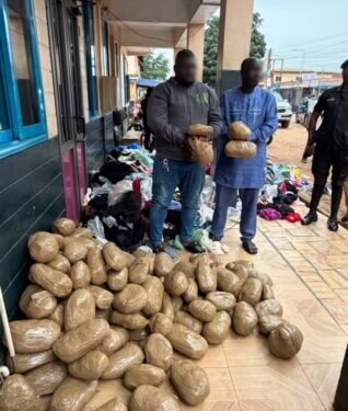 Two arrested after police intercept suspected narcotics hidden in clothing at Asawase market
