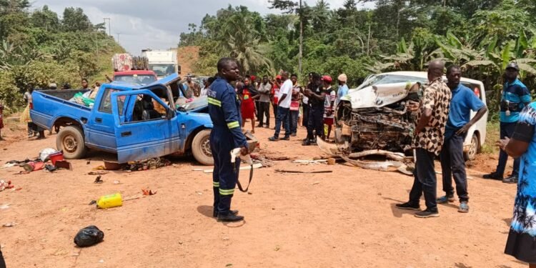 C/R: Three killed, 11 injured as two vehicles collide at Ajumako Kokoben