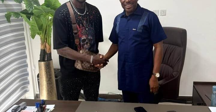 GOIL MD hosts Black Stars goalkeeper Benjamin Asare