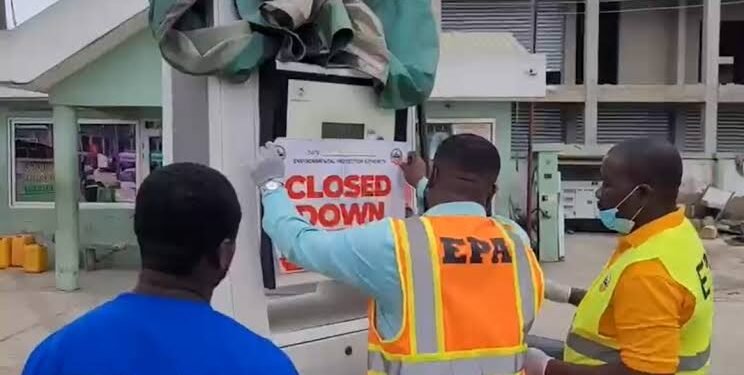 EPA shuts down Kasoa fuel station over poor sanitation and flooding concerns