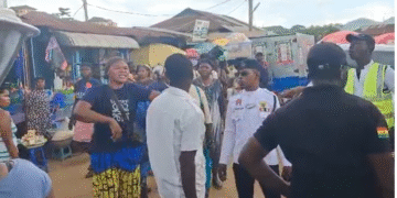 Nkawkaw: Authorities clear unauthorized traders from Central Market redevelopment site