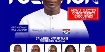 Ben Abdallah Banda congratulates newly elected Offinso South NPP executives