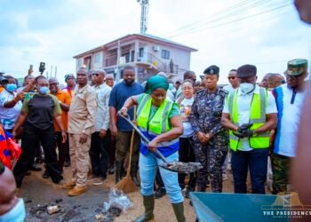 Vice President Naana Jane Opoku-Agyemang joins national clean-up exercise at Nungua