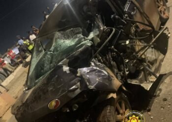 One dead, eight injured after water tanker and Toyota Voxy collide on Kasoa-Winneba road