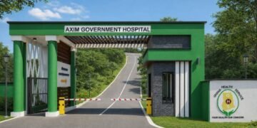 Evalue-Ajomoro-Gwira MP cuts sod for entrance project at Axim Government Hospital