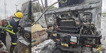 G/A: GNFS contains diesel spill after bus crash, extinguishes trailer fire