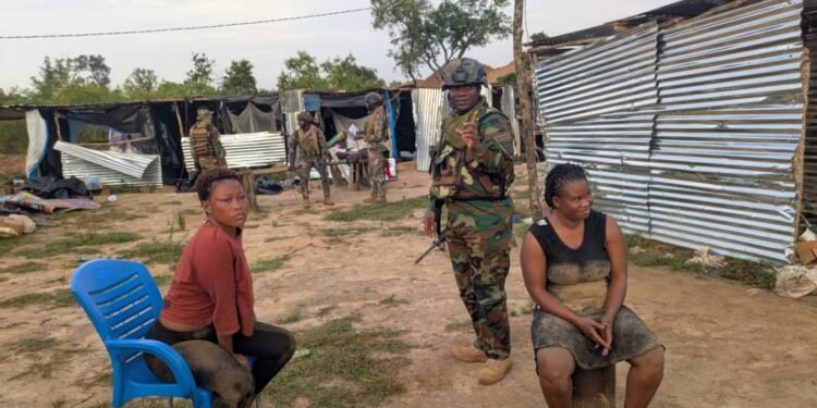 NAiMOS joint operation arrest 10 suspected illegal miners in Savannah Region
