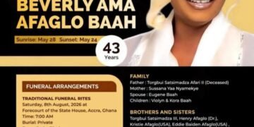 Family announces funeral arrangements for Beverly Ama Afaglo Baah