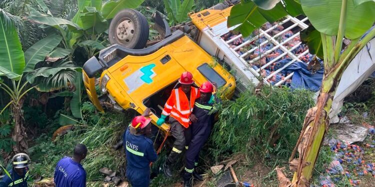 Asubuo: One dead, five injured after kia rhino and MAN diesel truck crash