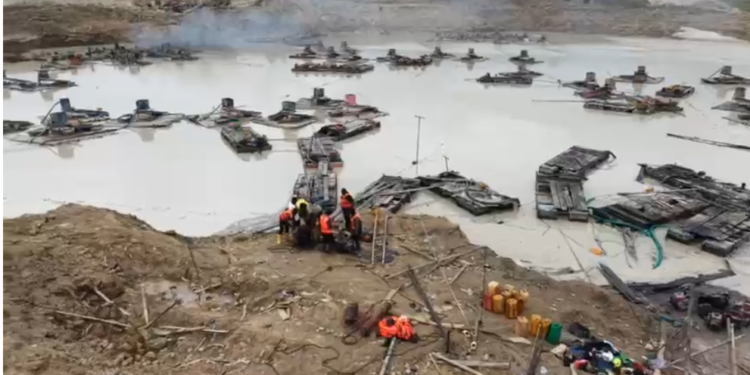 NAiMOS dismantles illegal mining sites along Ankobra River