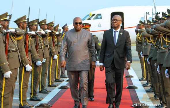 Mahama arrives in Luanda for AU Summit on conflict resolution