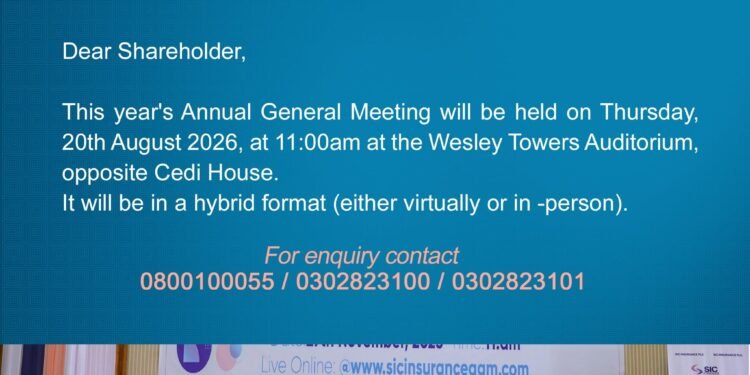 SIC Insurance PLC to hold 2026 Annual General Meeting on August 20