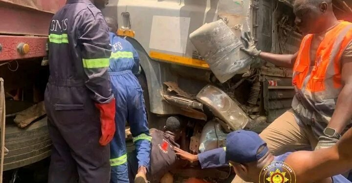 Two dead, six injured as truck, Sprinter bus and tricycle collide on Accra–Kumasi Highway