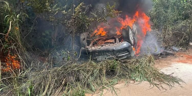 E/R: Fire incidents at Anyinam and Akyem Asafo, Mazda SUV destroyed