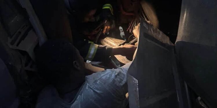 UE/R: 35-year-old driver rescued after Tipper Truck overturns in Bolgatanga East