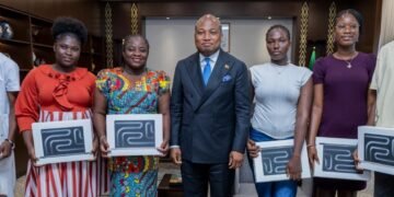 Ablakwa rewards six North Tongu WASSCE best performers with MacBooks, scholarships