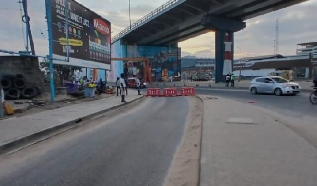 Obetsebi Lamptey Interchange affected as authorities simulate traffic impact of Pamprom drainage works