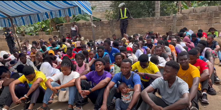 Nsawam Adoagyiri police arrest over 120 suspected QNET personnel