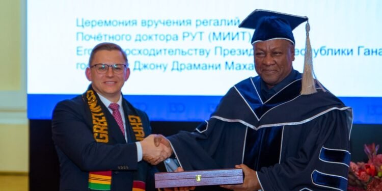 Mahama receives two honorary doctorates in Russia, outlines Ghana’s transport plans