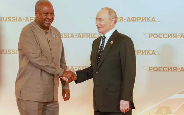 Mahama joins Putin, African leaders at third Russia–Africa summit in Moscow