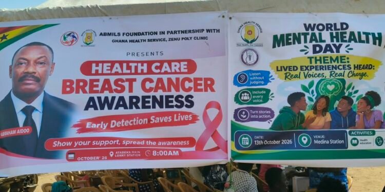 GA/R: Zenu Polyclinic and ABMills Foundation screen 79 people in community health exercise