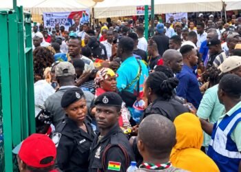 Kasoa NDC Elections: Hundreds force their way into restricted election zone