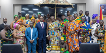 Akwamumanhene pays courtesy call on Deputy Finance Minister