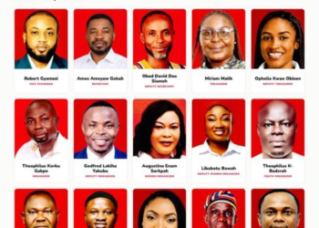 John Dumelo congratulates newly elected Ayawaso West Wuogon NDC executives