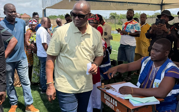 Emmanuel Armah-Kofi Buah casts ballot in peaceful Ellembelle NDC elections