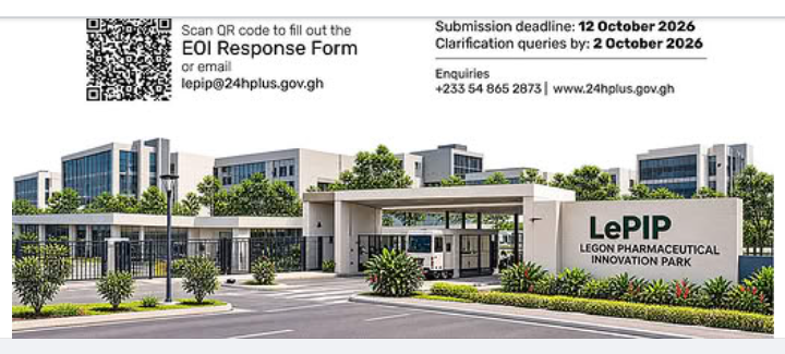Legon Pharmaceutical Innovation Park opens applications to manufacturers